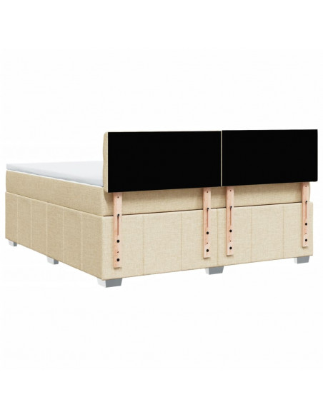 Giroletto a Molle con Materasso Crema 180x200 cm in Tessuto