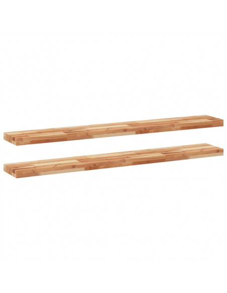 Mensole da Parete 2 pz 160x20x4 cm Legno Acacia Rifinito a Olio