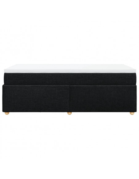 Giroletto a Molle con Materasso Nero 90x190 cm in Tessuto