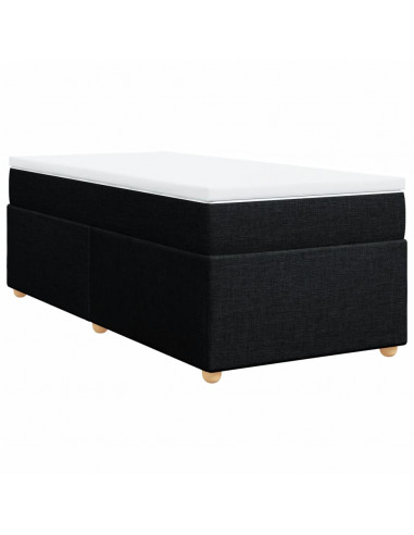 Giroletto a Molle con Materasso Nero 90x190 cm in Tessuto