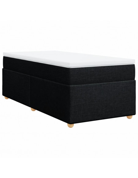 Giroletto a Molle con Materasso Nero 90x190 cm in Tessuto