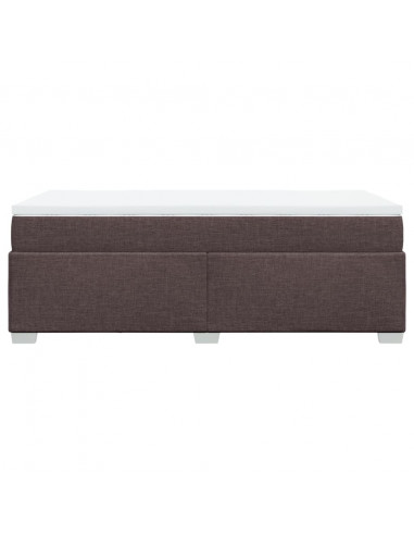 Giroletto a Molle con Materasso Marrone Scuro 90x200 cm Tessuto