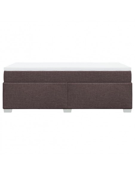 Giroletto a Molle con Materasso Marrone Scuro 90x200 cm Tessuto
