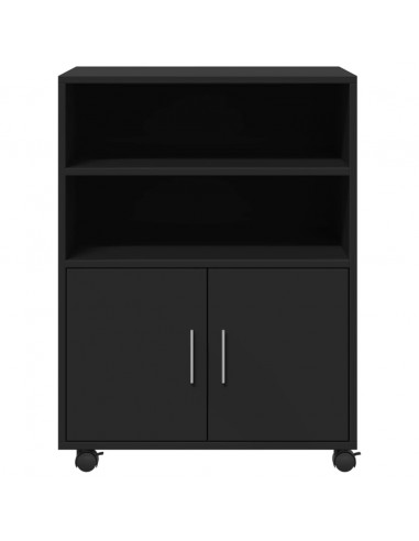 Mobiletto con Ruote Nero 60x48x81 cm in Truciolato