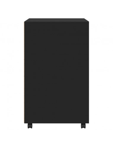 Mobiletto con Ruote Nero 60x48x81 cm in Truciolato