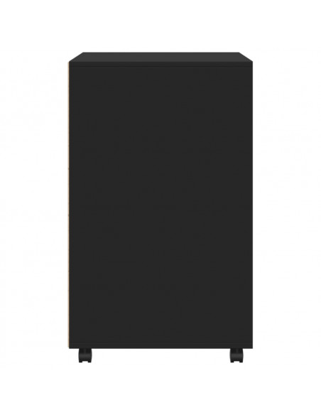 Mobiletto con Ruote Nero 60x48x81 cm in Truciolato