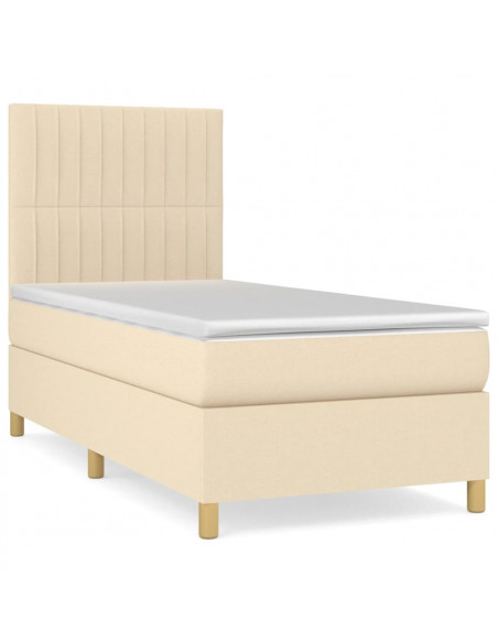 Giroletto a Molle con Materasso Crema 90x190 cm in Tessuto
