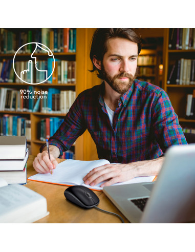 Logitech B110 Silent mouse Ufficio Ambidestro USB tipo A Ottico 1000 DPI