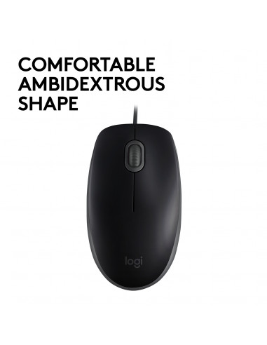 Logitech B110 Silent mouse Ufficio Ambidestro USB tipo A Ottico 1000 DPI
