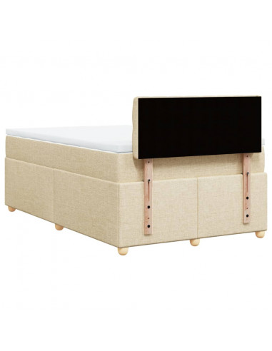 Giroletto a Molle con Materasso Crema 120x200 cm in Tessuto