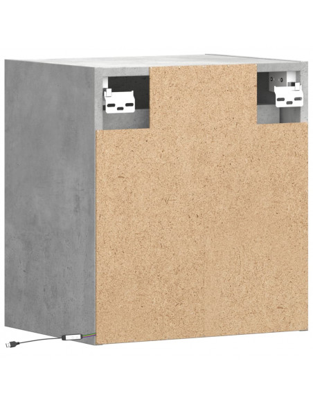 Mobili TV a Parete con Luci LED 2pz Grigio Cemento 41x31x45 cm