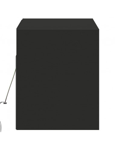 Mobile TV a Parete con Luci LED Nero 100x31x35 cm