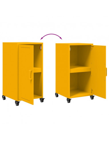 Credenza Giallo Antracite 36x39x72 cm Acciaio Laminato a Freddo