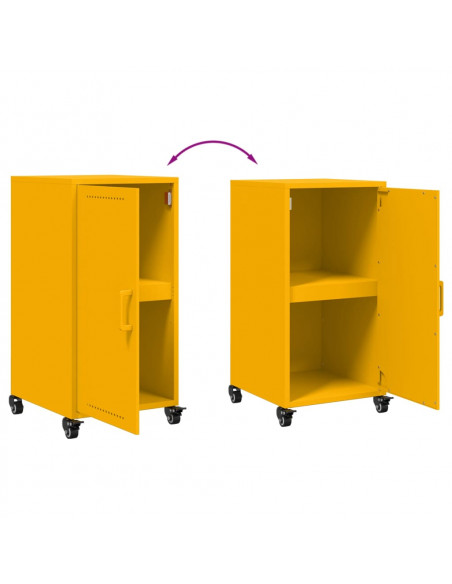 Credenza Giallo Antracite 36x39x72 cm Acciaio Laminato a Freddo