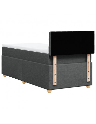 Giroletto a Molle con Materasso Grigio Scuro 90x190 cm Tessuto