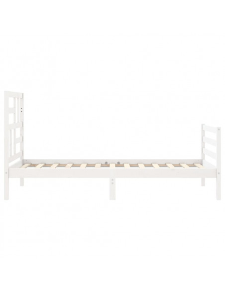 Giroletto con Testiera Bianco Small Single Legno Massello