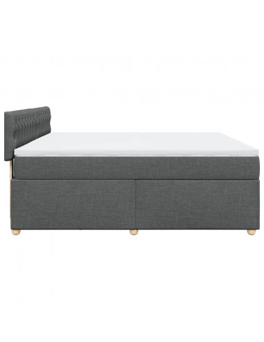 Giroletto a Molle con Materasso Grigio Scuro 180x200 cm Tessuto