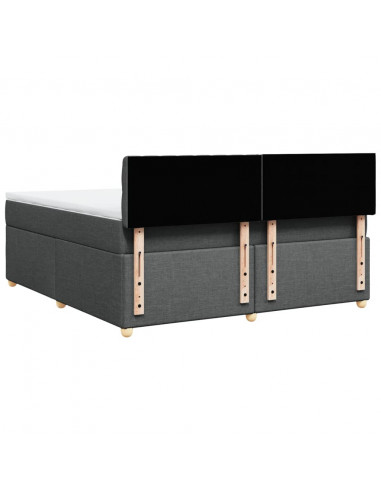 Giroletto a Molle con Materasso Grigio Scuro 180x200 cm Tessuto