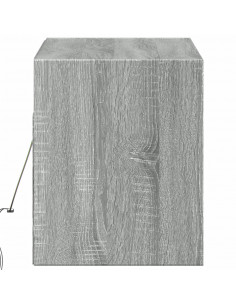 Mobile TV a Parete con Luci LED Grigio Sonoma 100x31x35 cm 2