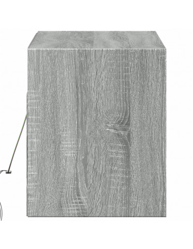 Mobile TV a Parete con Luci LED Grigio Sonoma 100x31x35 cm