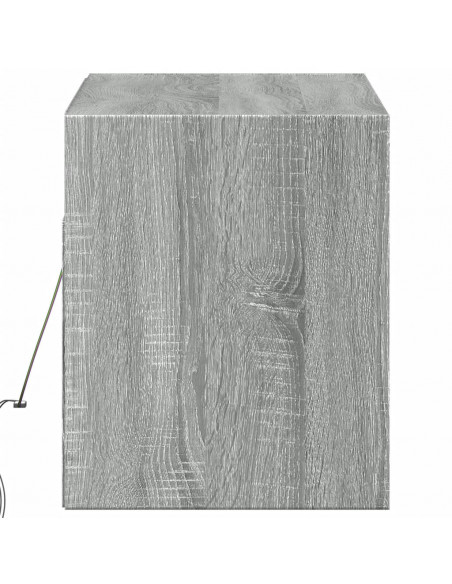 Mobile TV a Parete con Luci LED Grigio Sonoma 100x31x35 cm
