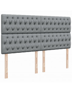 Giroletto a Molle con Materasso Grigio Chiaro180x200 cm Tessuto 2