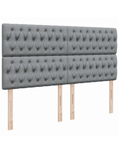 Giroletto a Molle con Materasso Grigio Chiaro180x200 cm Tessuto