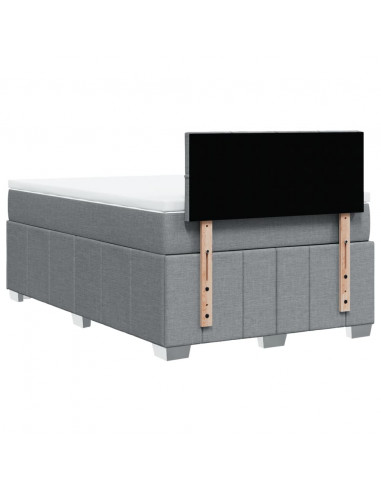 Giroletto a Molle con Materasso Grigio Chiaro 120x200cm Tessuto