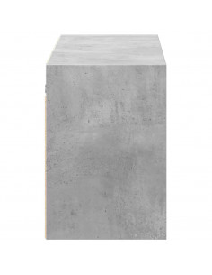 Mobile TV a Parete con Luci LED Grigio Cemento 130x31x45 cm 2