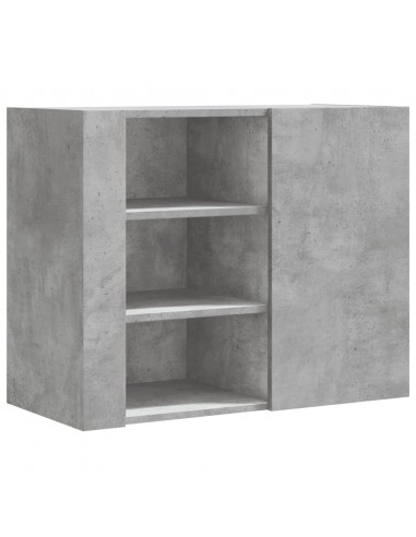Armadietto a Muro Grigio Cemento 75x35x60 cm in Truciolato