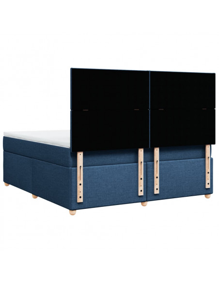 Giroletto a Molle con Materasso Blu 180x200 cm in Tessuto