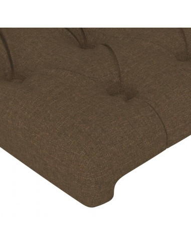 Giroletto con Testiera Marrone Scuro 100x200 cm in Tessuto