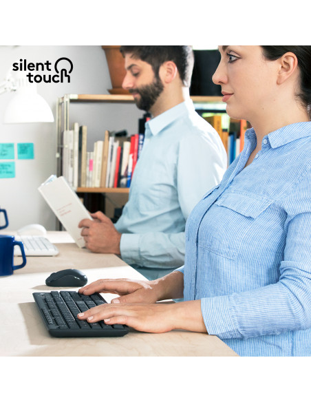 Logitech MK295 Silent Wireless Combo tastiera Mouse incluso Ufficio USB QWERTY US International Grafite