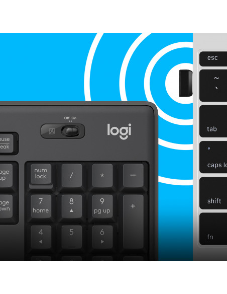 Logitech MK295 Silent Wireless Combo tastiera Mouse incluso Ufficio USB QWERTY US International Grafite