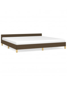 Giroletto senza Materasso Marrone Scuro 200x200 cm in Tessuto 2