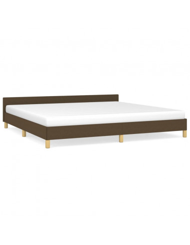 Giroletto senza Materasso Marrone Scuro 200x200 cm in Tessuto