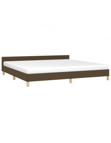 Giroletto senza Materasso Marrone Scuro 200x200 cm in Tessuto