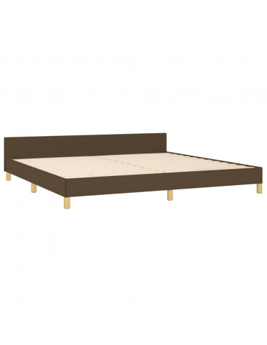 Giroletto senza Materasso Marrone Scuro 200x200 cm in Tessuto