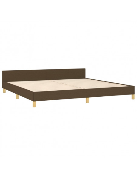 Giroletto senza Materasso Marrone Scuro 200x200 cm in Tessuto