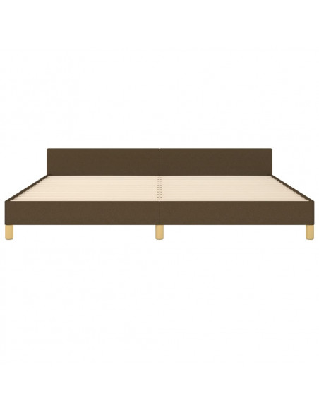 Giroletto senza Materasso Marrone Scuro 200x200 cm in Tessuto