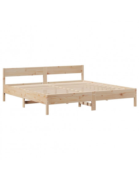 Letto senza Materasso 180x200 cm in Legno Massello di Pino