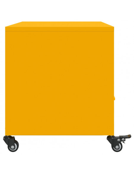 Mobile TV Giallo Senape 68x39x43,5cm Acciaio Laminato a Freddo