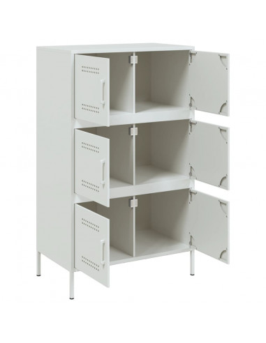 Credenza Bianca 68x39x113 cm in Acciaio