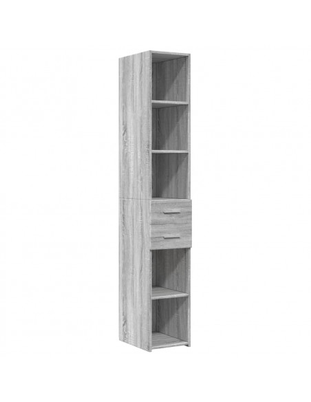 Credenza Grigio Sonoma 30x42,5x185 cm in Legno Multistrato