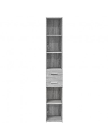 Credenza Grigio Sonoma 30x42,5x185 cm in Legno Multistrato