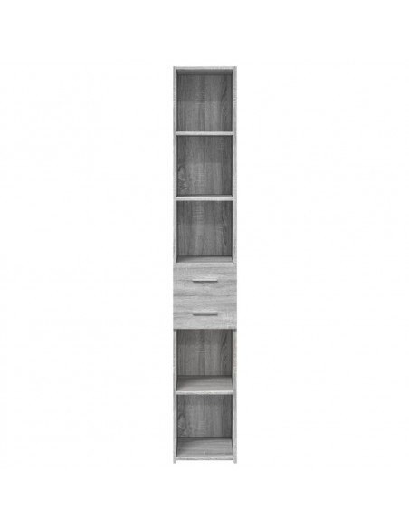 Credenza Grigio Sonoma 30x42,5x185 cm in Legno Multistrato