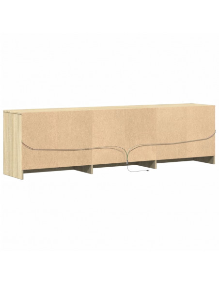 Mobile Porta TV con LED Rovere Sonoma 180x34x50cm in Truciolato