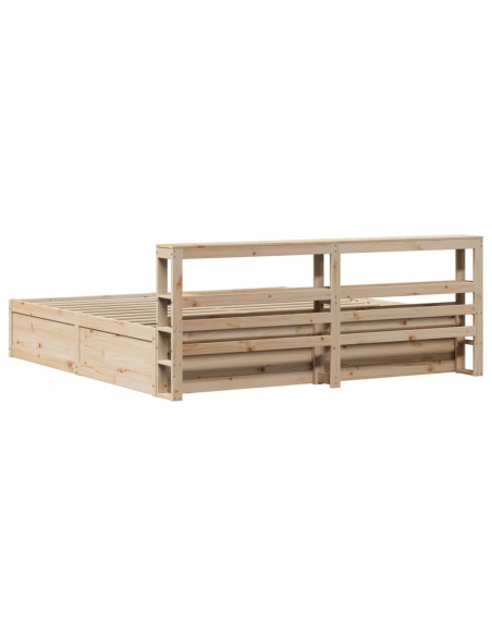 Giroletto con Testiera 200x200 cm in Legno Massello di Pino