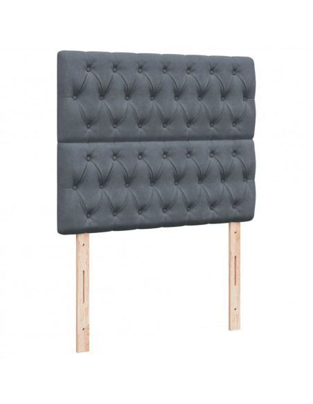 Giroletto a Molle con Materasso Grigio Scuro 120x200 cm Velluto