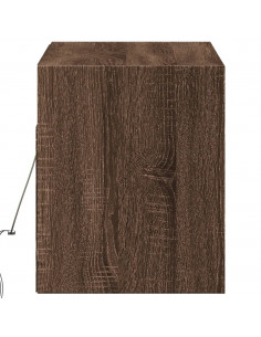 Mobile TV a Parete con Luci LED Rovere Marrone 100x31x35 cm 2